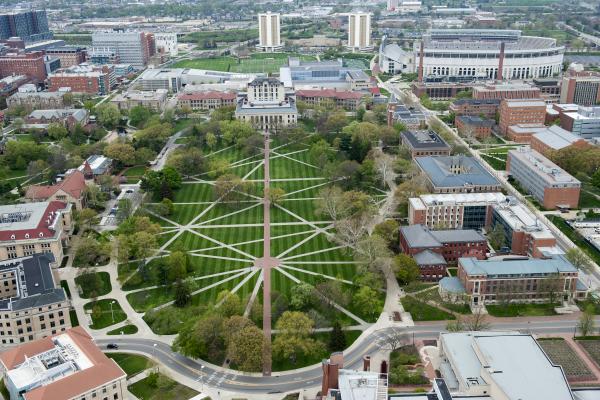 Aerial Shot of OSU Campus - the Oval