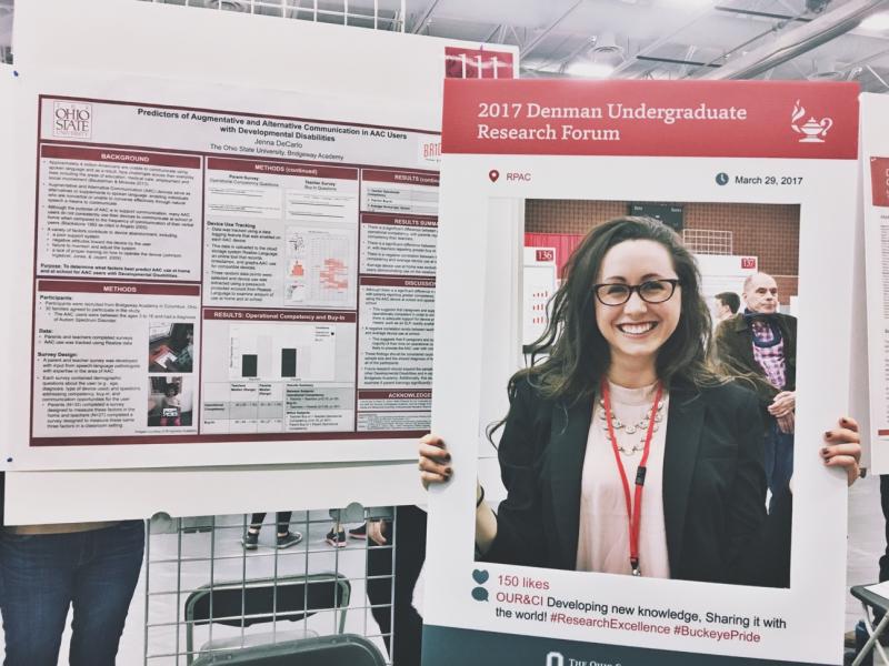 Jenna De Carlo at the Denman Undergraduate Research Forum