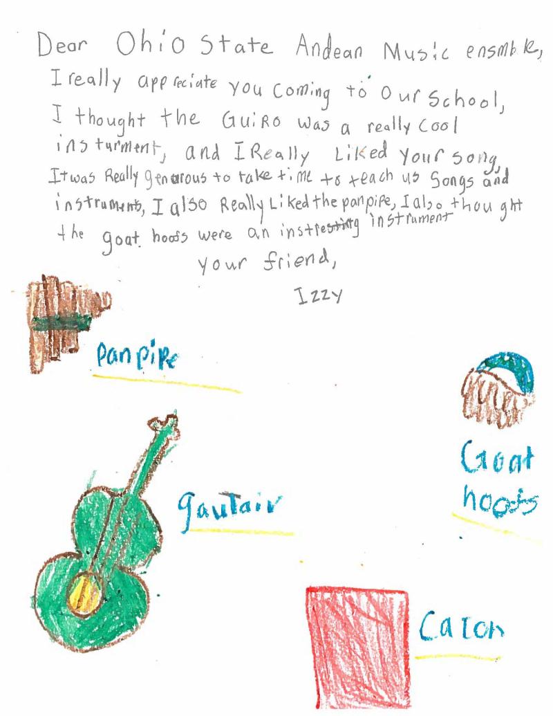 Letters to the OSU Andean Music Ensemble Letters to the OSU Andean Music Ensemble