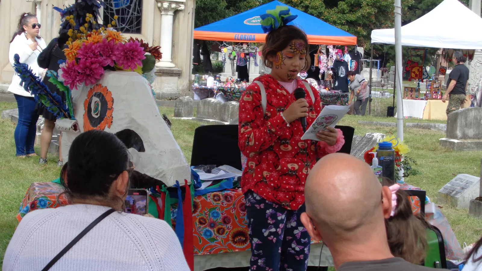 Participant reading Calavera poem