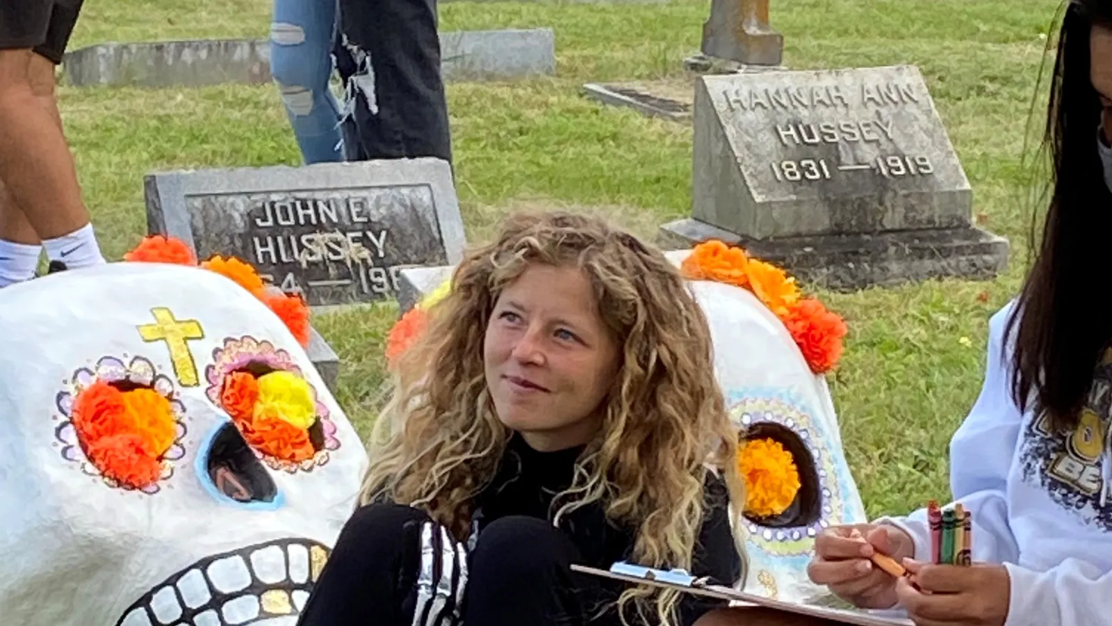 Hannah Grace Morrison, SPPO graduate student, with sugar skulls