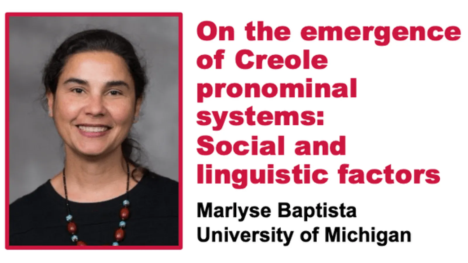 Information about the talk by Marlyse Baptista