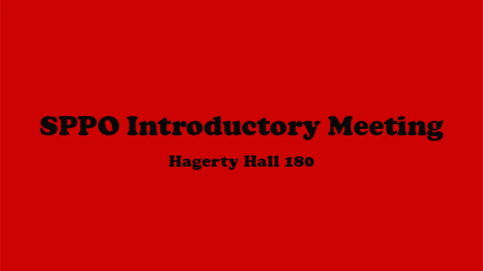 SPPO Introductory Meeting