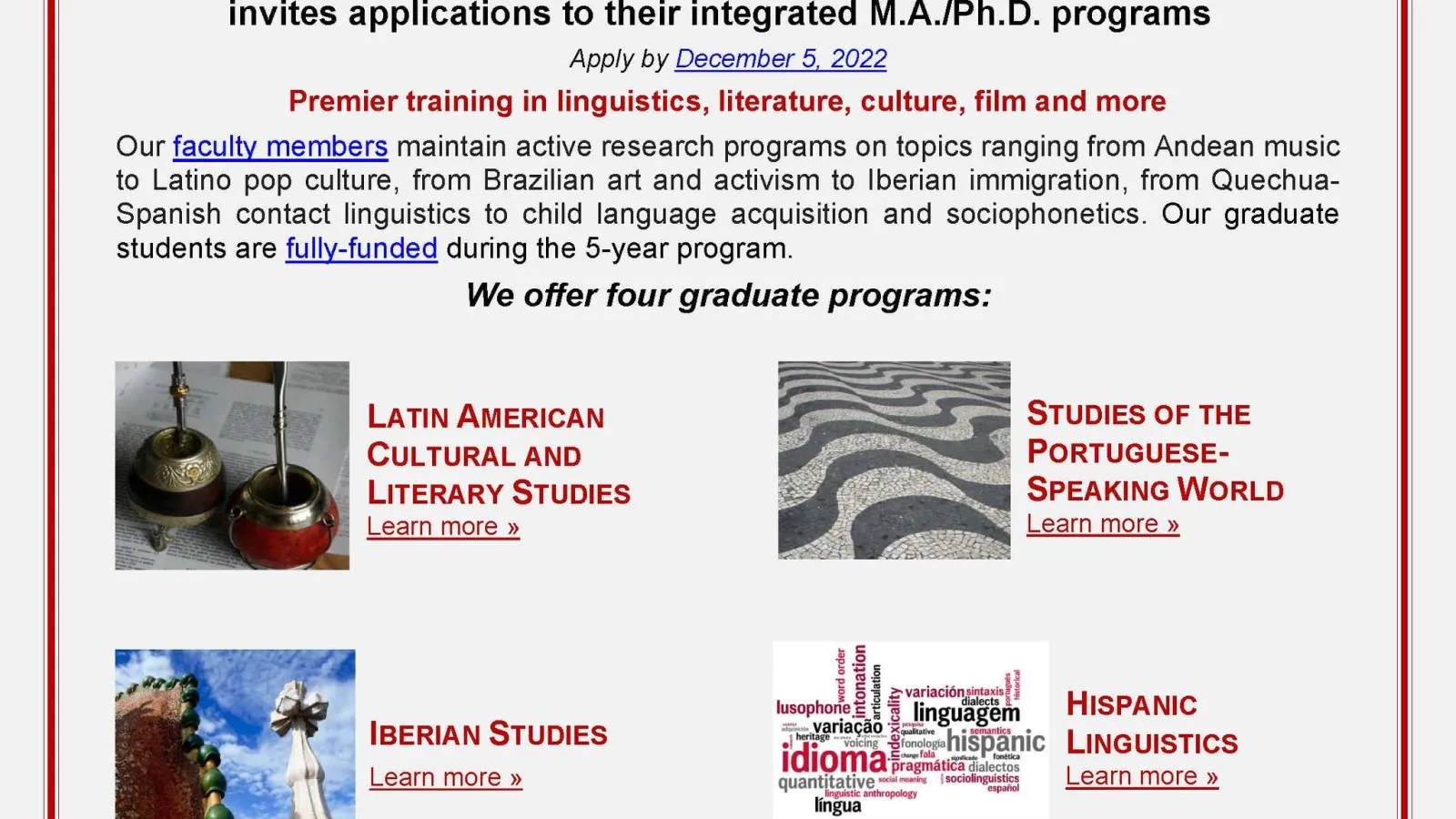 Grad Program Information Flyer
