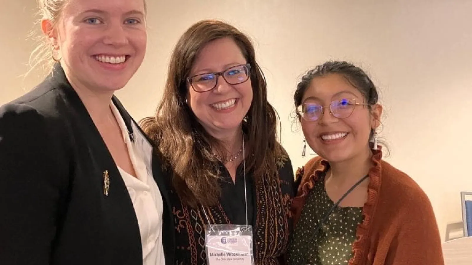 Amanda, Michelle, and Anais after their presentation