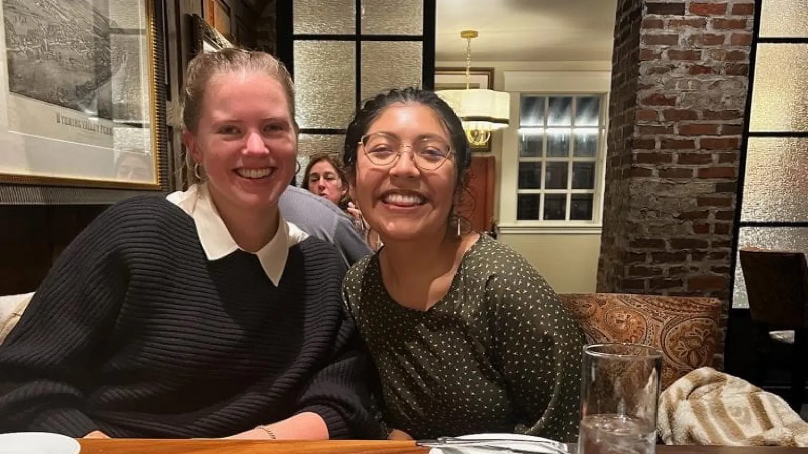 Celebrating at dinner after the presentation