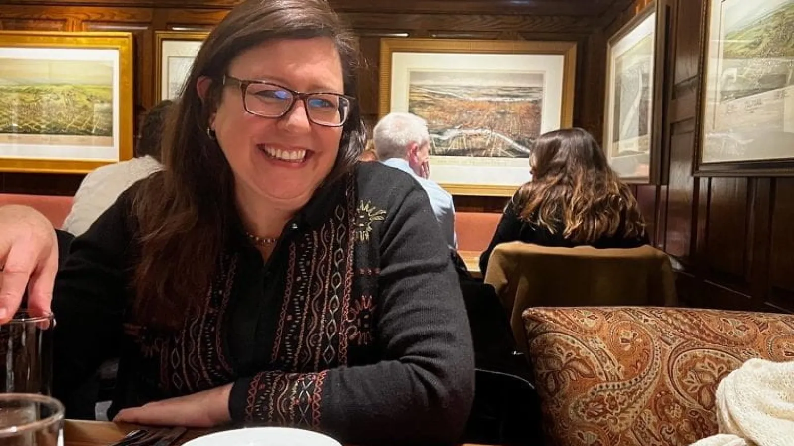 Celebrating at dinner