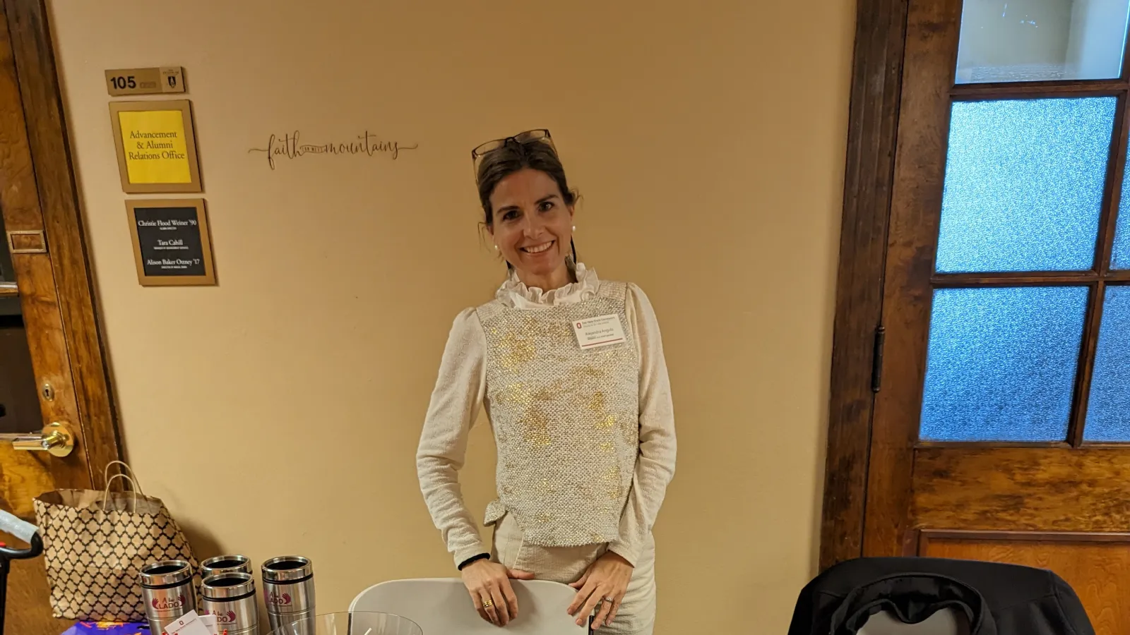 Alejandra Angulo at the table 