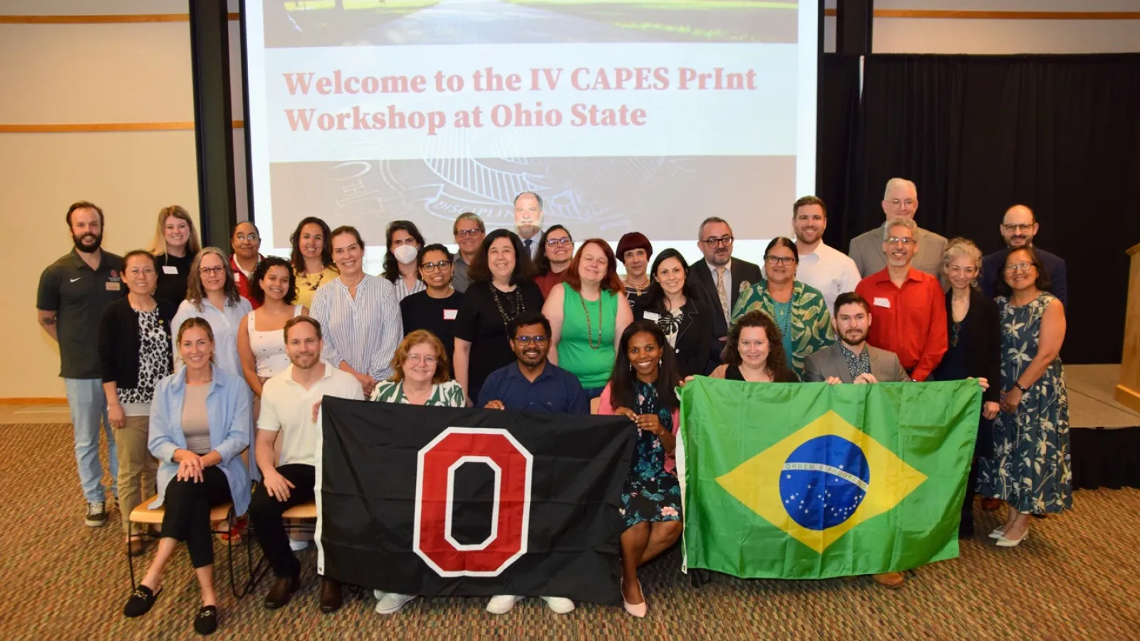 Capes print workshop with OSU and Brazilian Flag