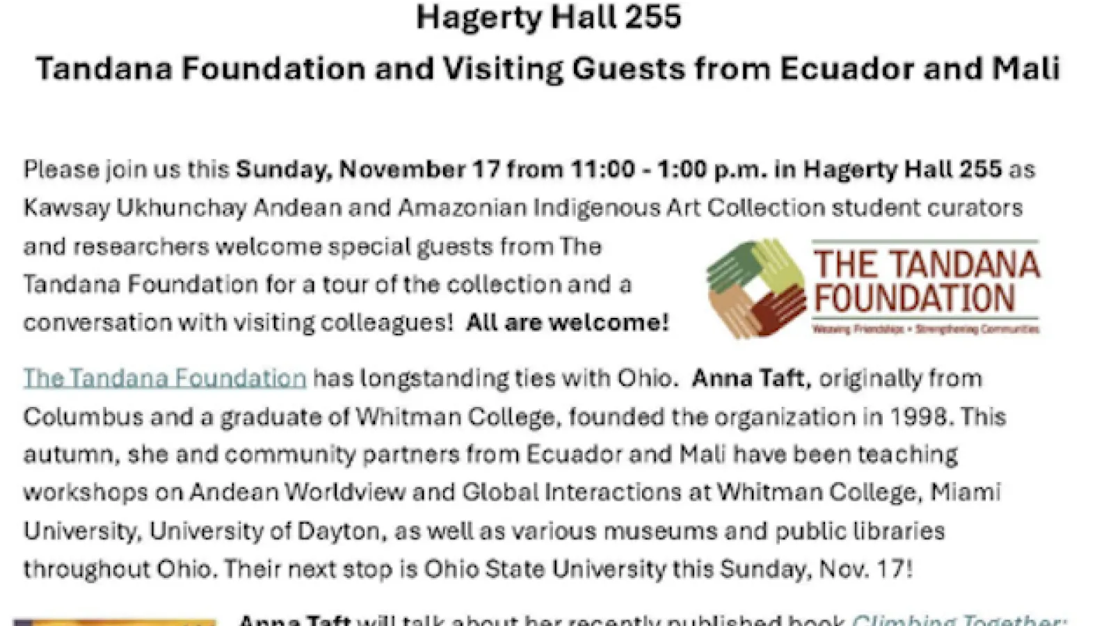 The Tandana Foundation Flyer