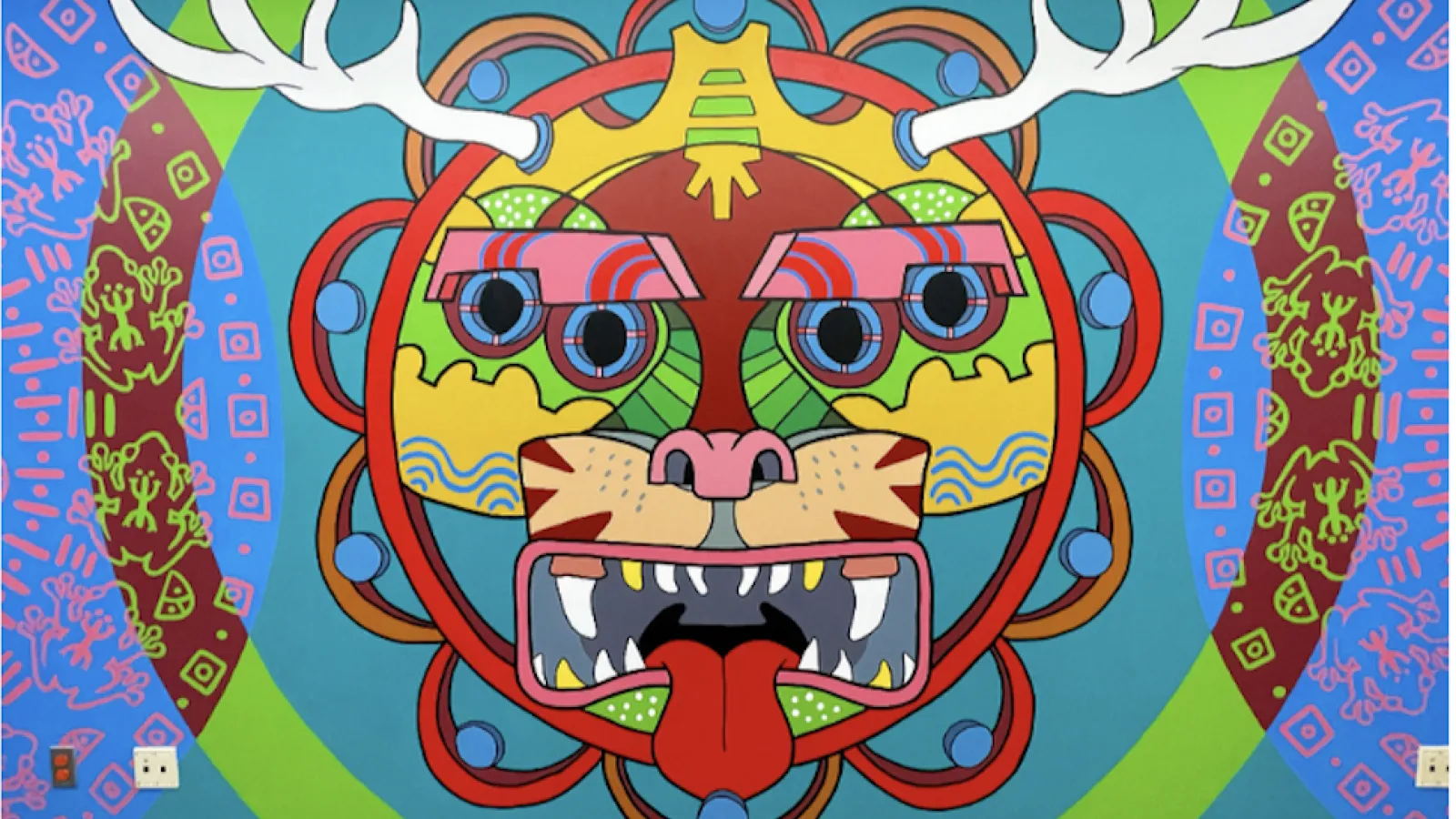 Vejigante Sun God Mural by Adam Hernandez