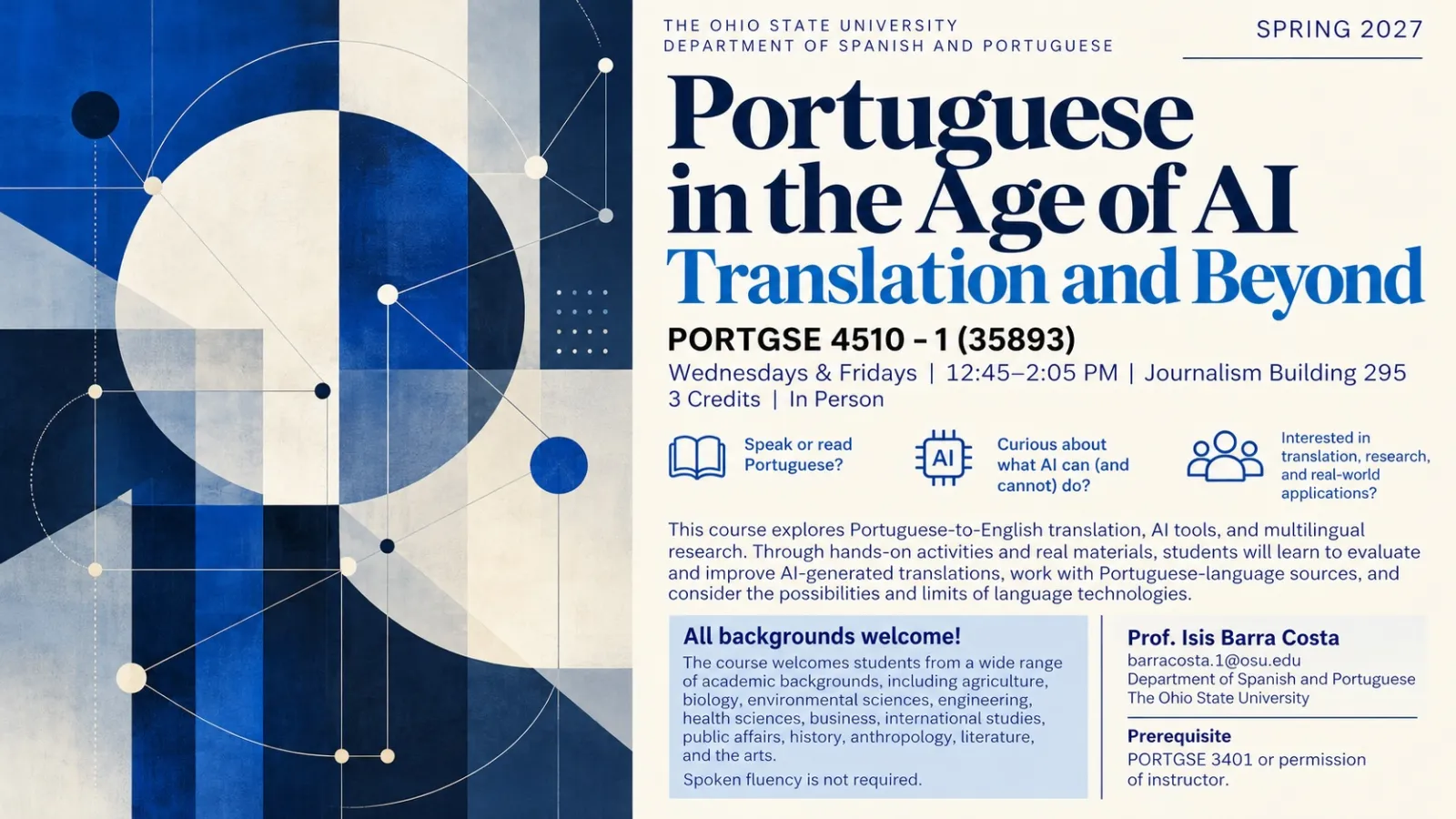 Flyer for Portuguese Class