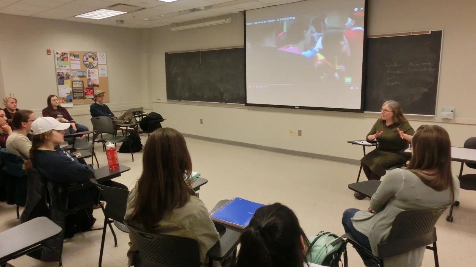 Professor Dorothy Noyes visits Spanish 4568 