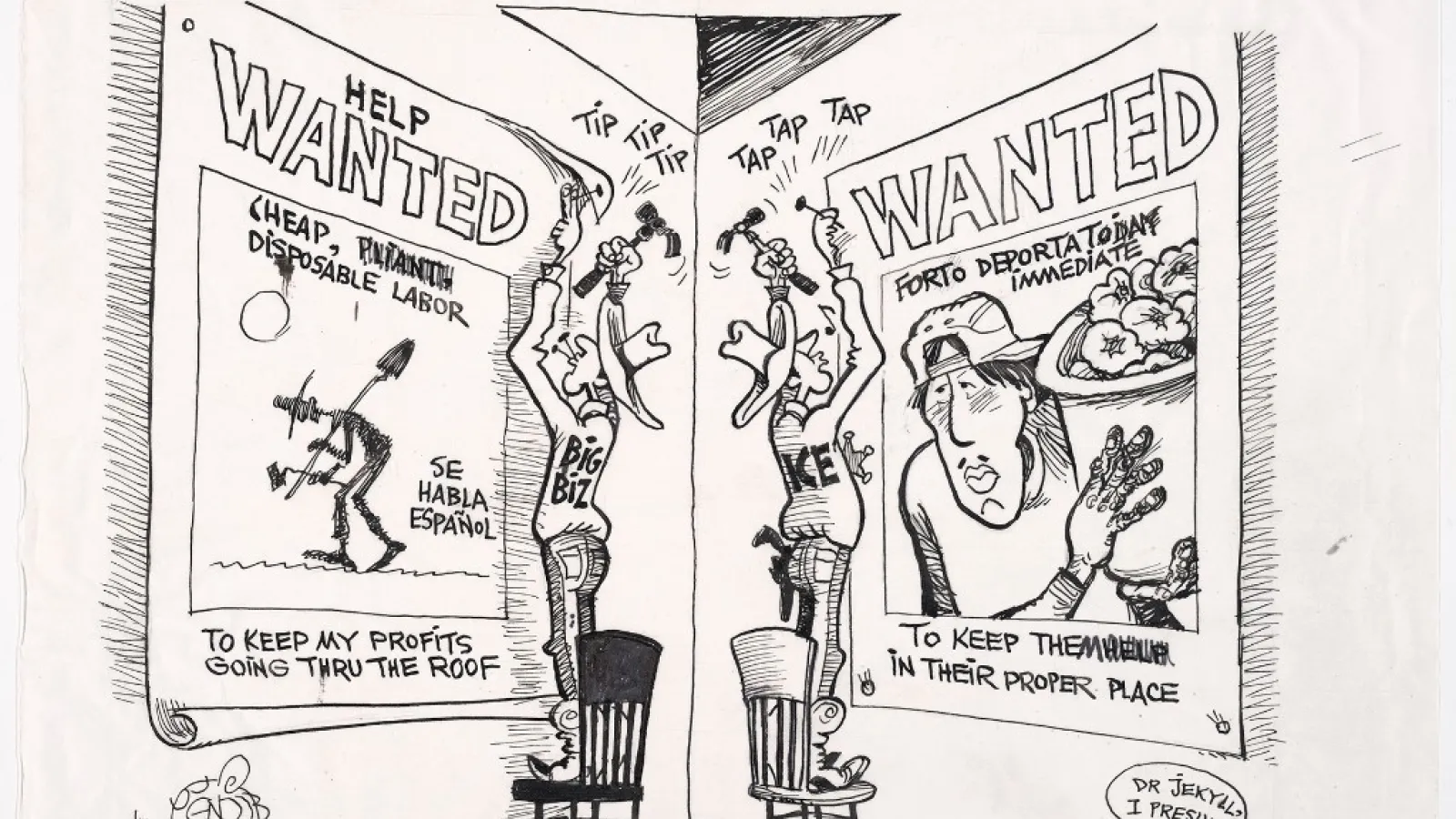 Editorial cartoon on immigration