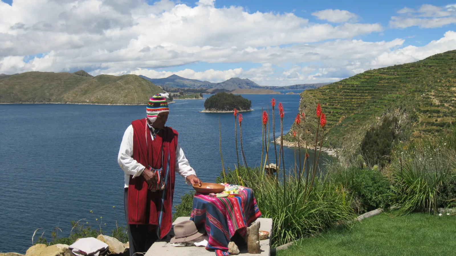 Island of the Sun, in lake Titicaca, Bolivia. 