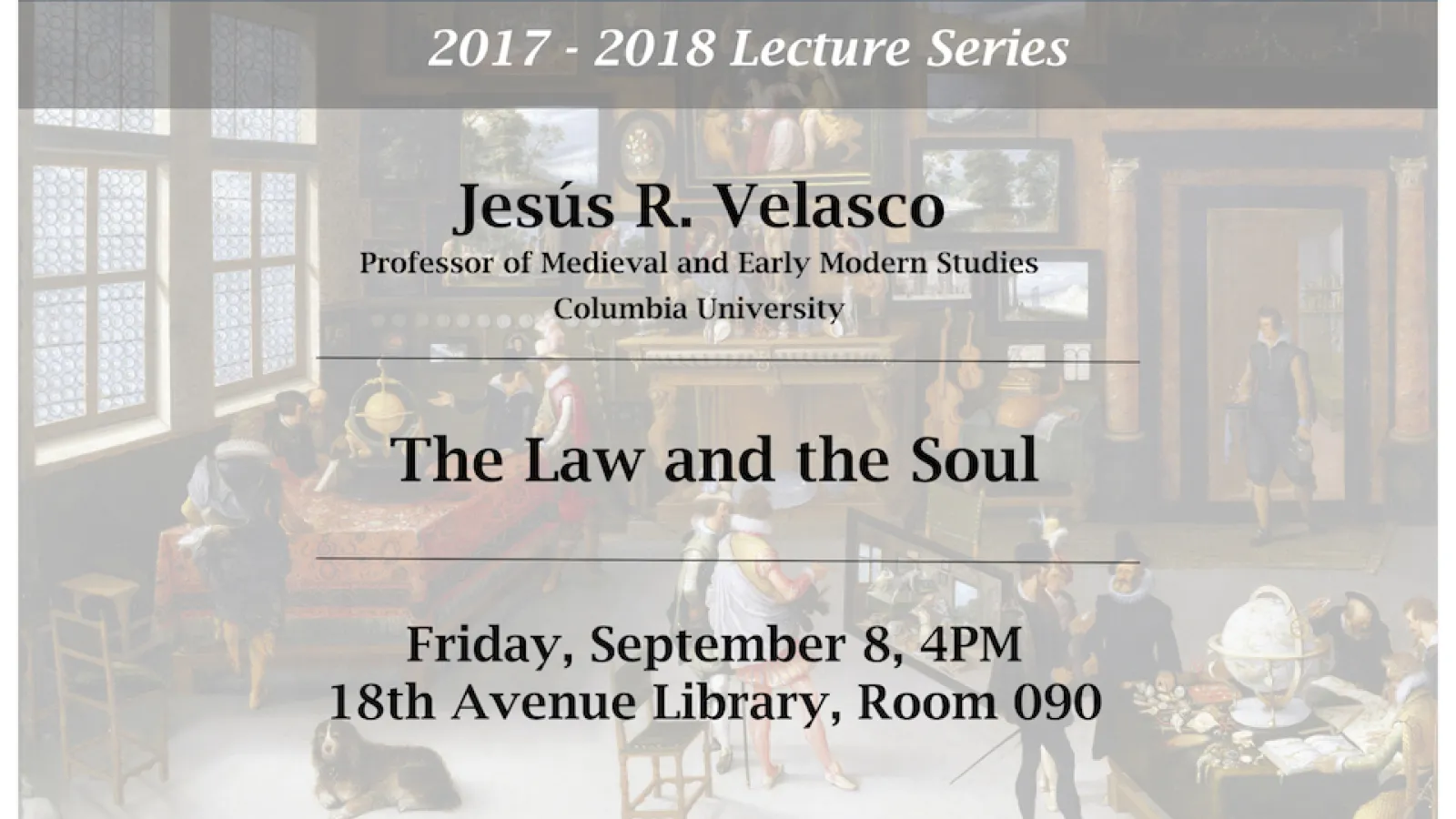 Flyer for Lecture by Prof. Velasco: The Law and the Soul