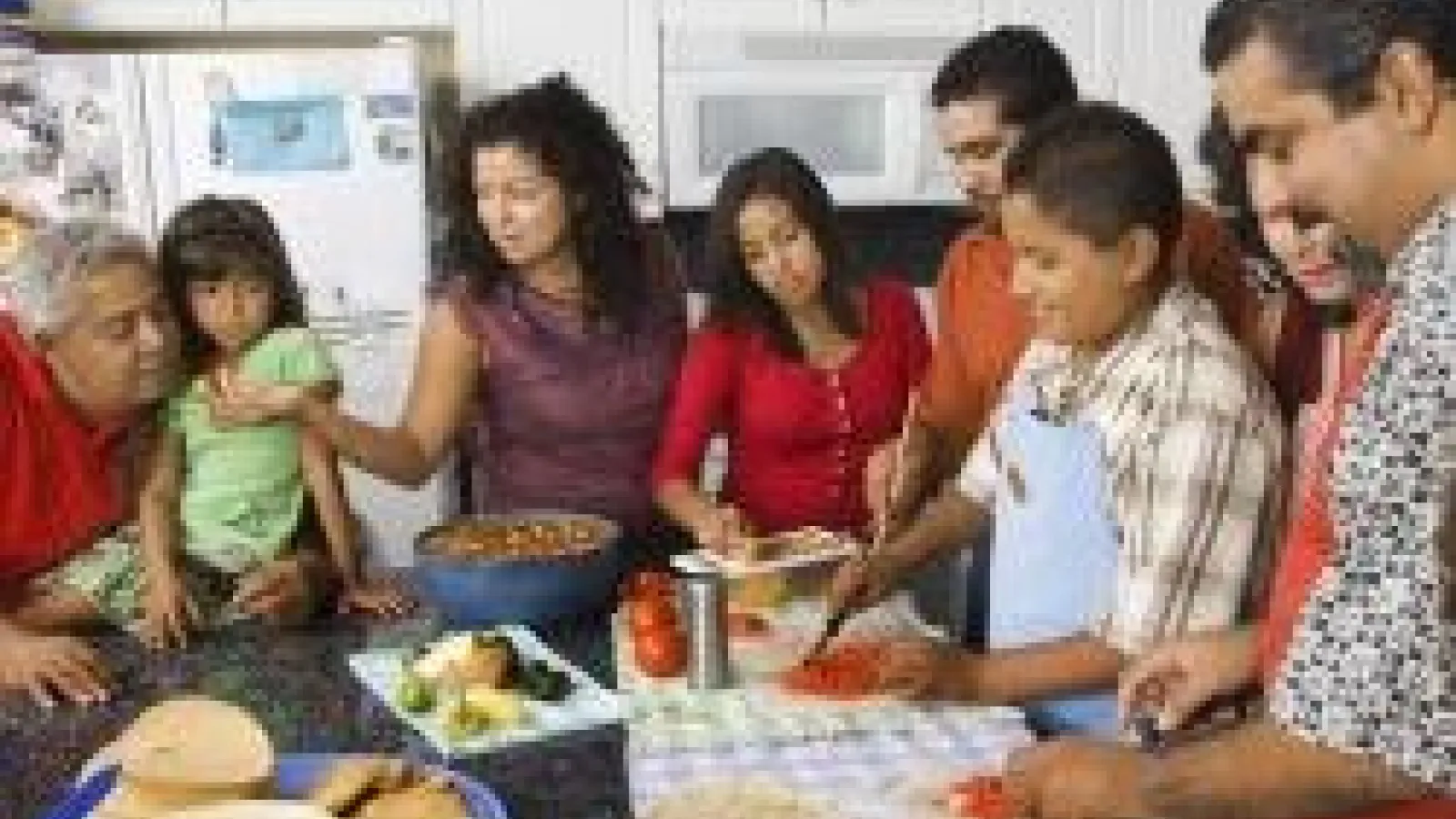 Latin Family Eating Dinner