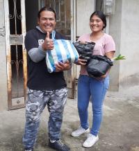 Family in Otavalo Receiving a Food Kit
