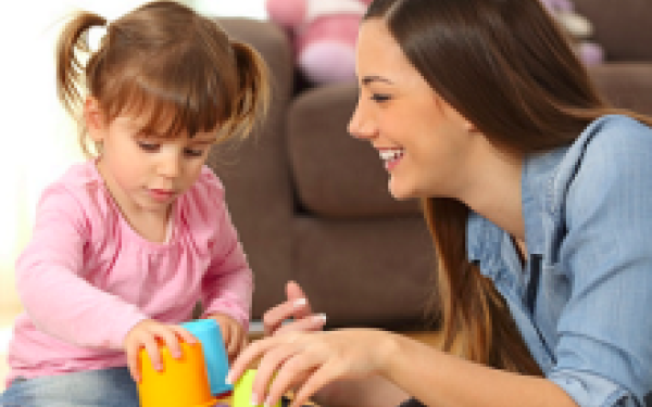 child playing with adult
