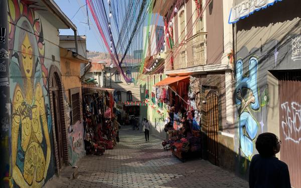 Street colorful ribbons