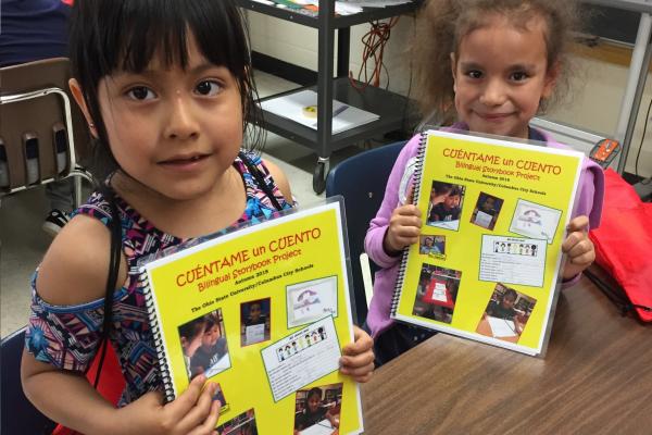 Salem Elementary School Students Receiving their Storybooks