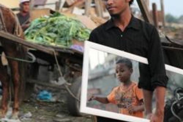 man holding a mirror