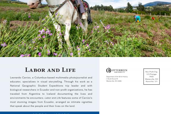 Event flyer for "Life and Labor" photo exhibit