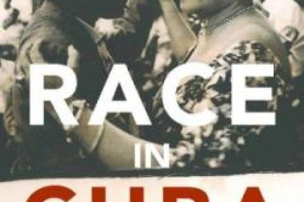 couple dancing, race in cuba text layover