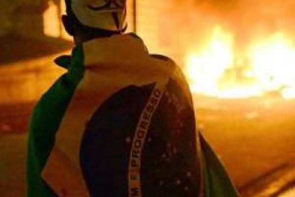 person looking at fire