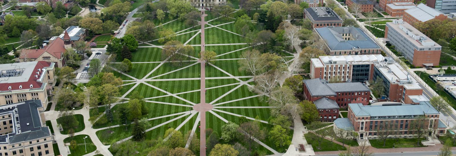 Aerial Shot of OSU Campus - the Oval