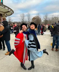 Paloma posing with student